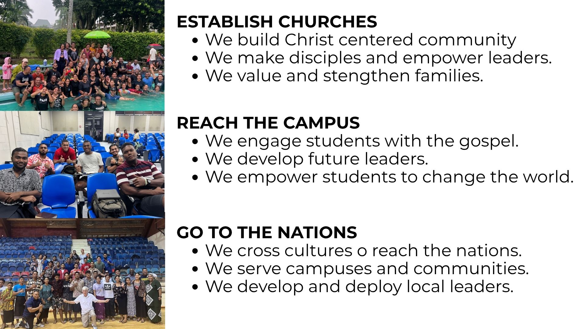 Church communities and ministry gatherings in Fiji