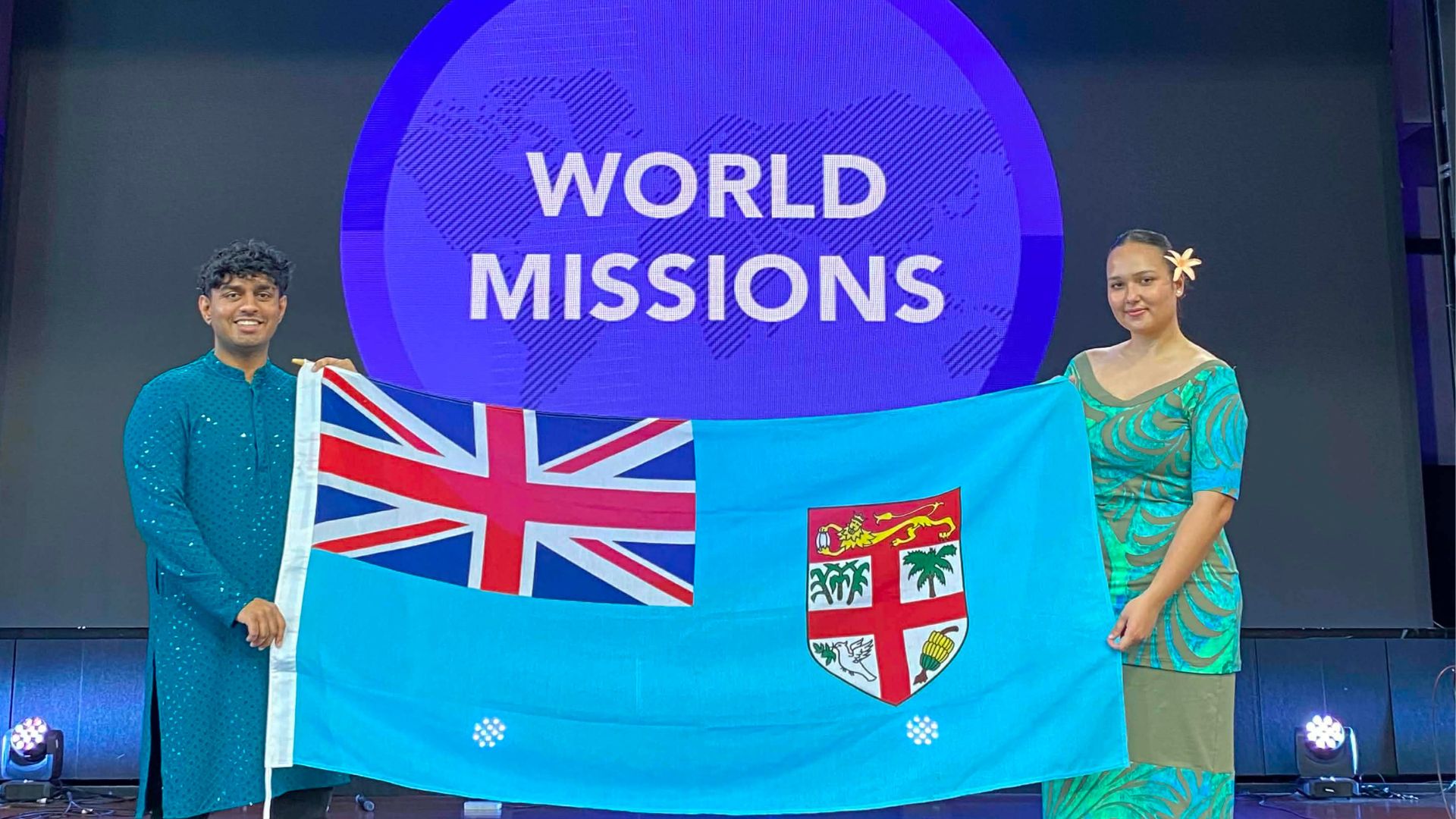 Ryhal representing Fiji at a World Missions gathering