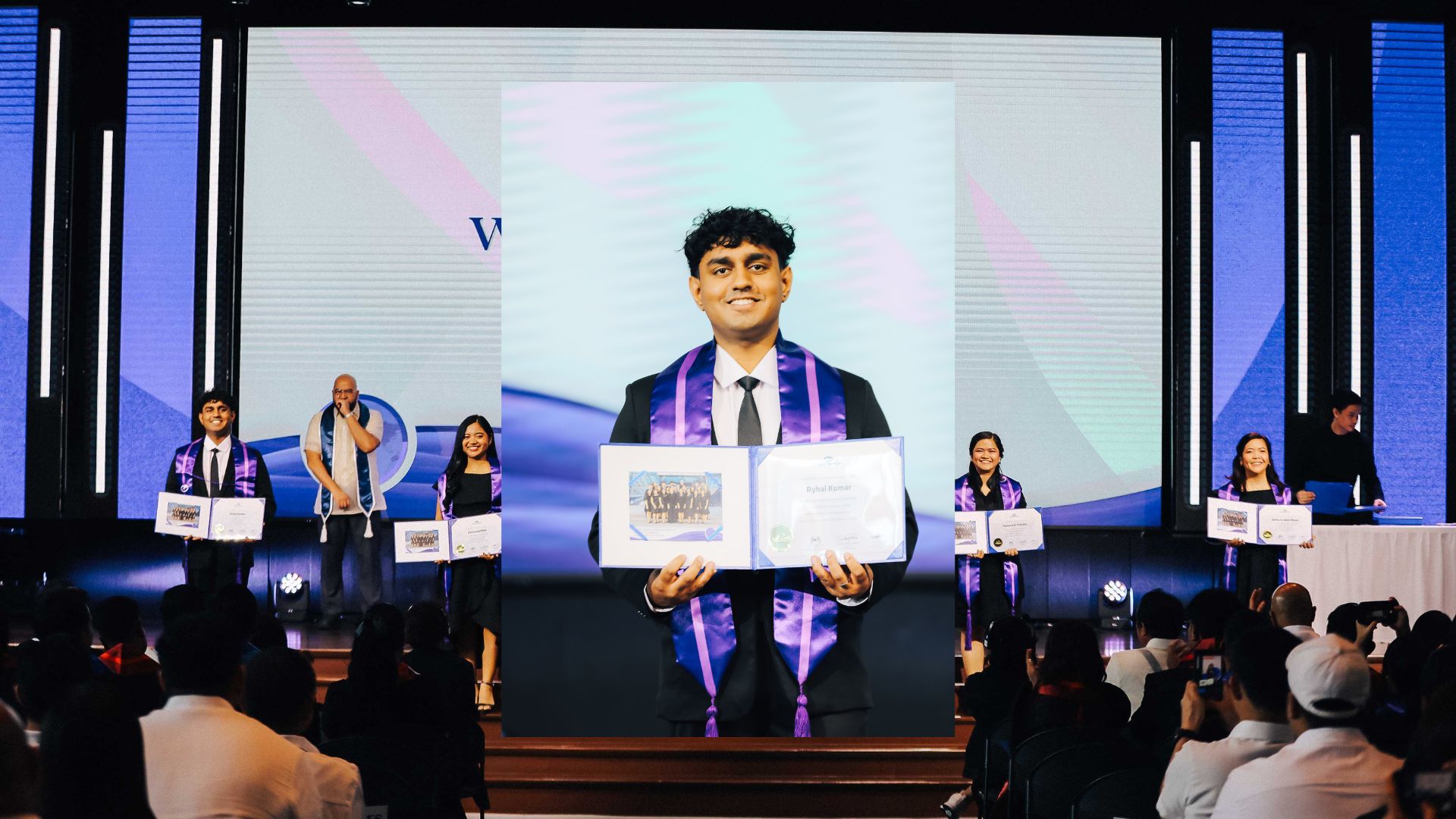 Ryhal receiving his mission training certificate